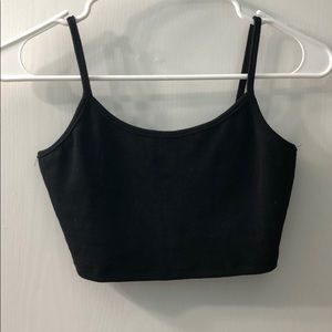 Black extra crop top
